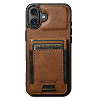 Étui de téléphone SUTENI pour iPhone 18 Pro Max avec porte-cartes, bande élastique, texture lisse, support en similicuir de luxe, compatible avec les modèles 17, 16 Plus, 15, 14, 13, 12