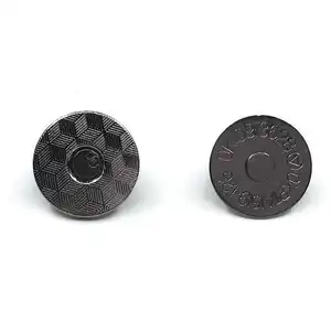 Round Strong Magnet Buttons Snap On Metal Customized Plating Magnetic Press Button For Bags Handbag
