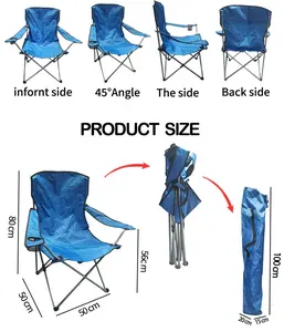 Складной стул с подлокотником, складной, портативный, для улицы, дешевый, для пикника, пляжа, кемпинга, рыбалки, оптом, Китай OEM