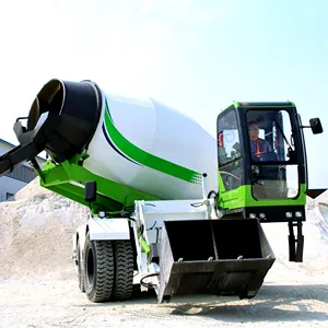 China HUAYA concrete diesel 2 m3 3 m3 270 degree rotation self loading concrete mixer with pump truck pump concrete mixer truck