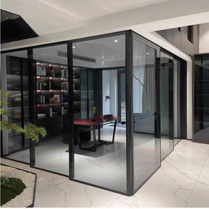 <span class=keywords><strong>Porte</strong></span> coulissante personnalisée robuste avec cadre en alliage d'aluminium Véranda Patio Portes ouvertes coulissantes en verre émaillé - Product Image 1
