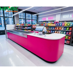 Modern Retail <b>Checkout</b> <b>Counter</b> POS Cashier Desk Store Front <b>Counter</b> for Supermarket Convenience Store - Product Image 1
