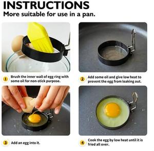 <span class=keywords><strong>Amazon</strong></span> Offre Spéciale outils de cuisine antiadhésif rond professionnel, ensemble d'anneaux d'œufs, moule à Omelette pour œufs frits - Product Image 4