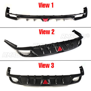 <b>Car</b> Rear Bumper <b>Diffuser</b> Lip Spoiler Refit With Light for Honda for Civic 11th 2022-2023 Carbon Fiber Look - Product Image 2