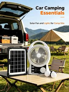 Ventilateur solaire de bureau intérieur pour hôtel, meilleur rapport qualité-prix, avec télécommande, mini ventilateur électrique USB solaire en anglais - Product Image 1