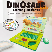 Ordenadores Portátiles de Juguete para Niños, Ordenador Portátil Educativo para Niños, Máquina de Aprendizaje de Inglés con Diseño de Dinosaurio