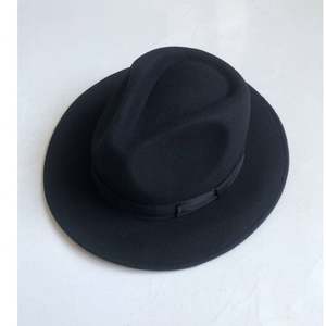 Chapeau Fedora en feutre de laine ND095 pour adulte unisexe avec garniture fleurie et nœud, casquette en laine pour toutes les saisons - Product Image 2