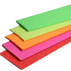 Neon crepe carta da regalo carta per ogni giorno di colore solido stile 50X200 CM, 1 pz/borsa + carta di testa