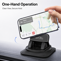 Support de téléphone pour voiture antidérapant, fixation tableau de bord, verrouillage automatique, support de navigation pour console centrale, rotatif à 360°, hauteur réglable, commande à une touche