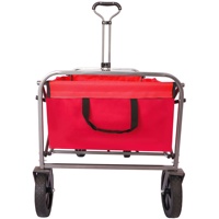 Chariot de jardin pliable à quatre roues en acier inoxydable, chariot à main, poussette, outils, pour enfants et animaux domestiques, OEM ODM pris en charge