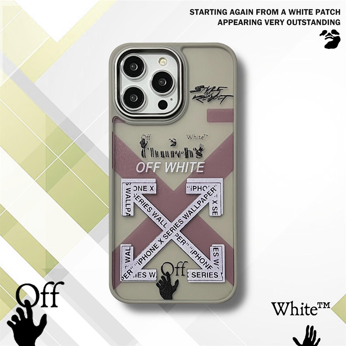 Skin Feel Matte Phone Case Gray Large Cutout White Label