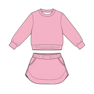 Ensemble de sweat-shirts pour filles, manches longues, logo personnalisé, couleur personnalisée, taille personnalisée, étiquette privée, vente en gros, OEM, ODM - Product Image 2