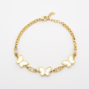 Pulseras de boda de Plata de Ley 925 más vendidas, pulseras de cadena con abalorio de mariposa - Product Image 4