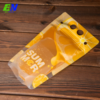 Sac d'emballage en plastique refermable personnalisé pour boisson eau liquide pochette de boisson de jus debout avec paille