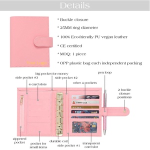 Cadeau de papeterie Ins FB TK Etsy Best Seller Luxe A7 <span class=keywords><strong>Litchi</strong></span> Enveloppe en cuir comme classeur de cartes et portefeuille de reliure de budget en espèces - Product Image 5