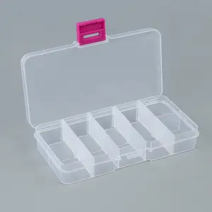 10 Grids Container Pp Clear Plastic Bins Organizer Opbergdoos Voor Kralen Clip-On Oorbellen Sieraden Parels Sluitingen