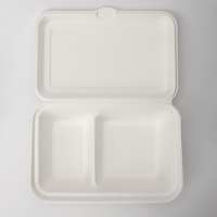 Conteneur alimentaire écologique biodégradable en bagasse de canne à sucre, emballage jetable en bagasse de canne à sucre, coquille
