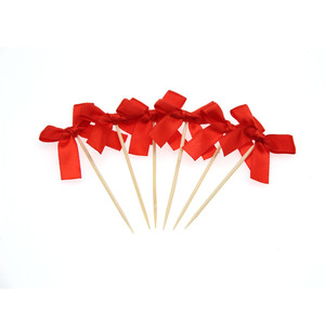 Handmade Bow Toothpick Flags Cake <b>Toppers</b> 12 Cm Disposable Holiday Wedding <b>Birthday</b> Dessert Decorations - Product Image 4