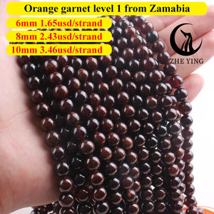 Zhe Ying 6/8/10mm oranye Garnet manik-manik 100% Natural heiling kristal manik-manik gelang batu permata kalung alami oranye Garnet - Product Image 6