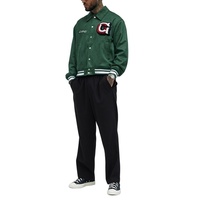 Veste universitaire épaisse à manches longues pour homme en polyester/coton de haute qualité pour l'hiver, broderie de lettres sur le devant, col montant