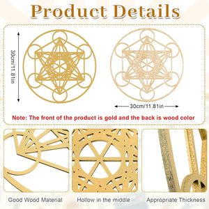 Juego <span class=keywords><strong>de</strong></span> 6 Piezas <span class=keywords><strong>de</strong></span> Arte Mural <span class=keywords><strong>de</strong></span> Geometría Sagrada <span class=keywords><strong>de</strong></span> Madera <span class=keywords><strong>de</strong></span> 12 Pulgadas, Decoración <span class=keywords><strong>de</strong></span> Pared Geométrica Zen para Sala <span class=keywords><strong>de</strong></span> Meditación en el Hogar, Arte Colgante Inspirador - Product Image 4