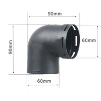 Connecteur de tuyau coudé à 90 degrés pour conduit d'air de 60 mm et 75 mm, pour pièces détachées de chauffage diesel Webasto Eberspacher