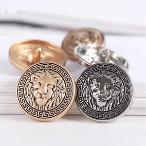 High Quality Fancy Zinc Alloy Shank Sewing Button with Metal Closure Eco-Friendly Plating Technique for Men's Jacket