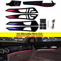 Lumière ambiante de voiture à 64 couleurs pour Mercedes Benz CLSW218 2012-2017, lampe d'ambiance intérieure, bande LED, tableau de bord, porte, panneau étoilé