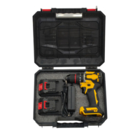 Ensemble perceuse-visseuse sans fil sans balais, 2 batteries, chargeur, mandrin auto-serrant, mallette de transport robuste pour travaux de fixation de étagères flottantes, prix de gros