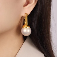 Boucles d'oreilles créoles carrées en acier inoxydable 316L plaqué or bijoux fantaisie perles de verre