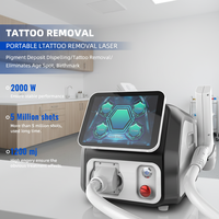 Machine à laser multifonctionnelle pour l'élimination des tatouages, 2000W, Q-Switched NdYag 755nm, pour usage domestique et commercial