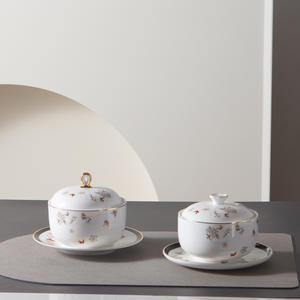 Passe au micro-ondes et au lave-vaisselle Vaisselle en porcelaine osseuse Solutions en céramique personnalisées Service de buffet Ensembles en porcelaine osseuse Vaisselle assiettes - Product Image 4