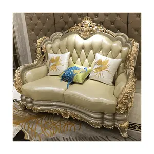 CBMmart-sofás de cuero europeo tallado, combinación de madera sólida, Villa Familiar de lujo, conjunto de muebles de estilo americano, 123