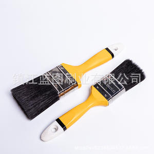 Pinceles planos para pintar con cerdas de cerdo, mango de plástico amarillo, 18-26 mm, para pintar y limpiar. - Product Image 3