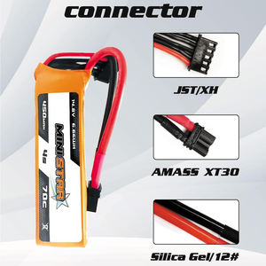 450mAh 4S Lipo <b>Battery</b> 70C 14.8V with XT30U Plug for RC <b>Drone</b> FPV Airplane Heli (2pcs) - Product Image 2