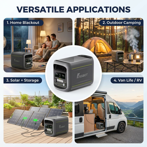 FOSSIBOT Outdoor Camping Travel 1800w Charging Station Battery <b>Solar</b> Generator Energy <b>System</b> Portable Power Station - Product Image 2
