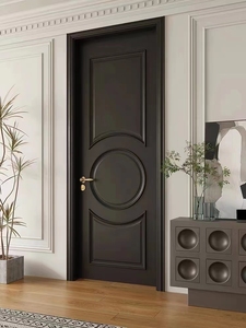 باب خشبي داخلي أمريكي بتصميم شائع أبواب خشبية مجسمة للفيلا - Product Image 5