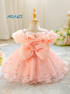Robe Tutu Fleurie Meiqiai 2025 Nouvelle Collection pour Bébé Fille, Robe de Bal Rose à Col Rond Style Formel pour Anniversaire et Mariage - Product Image 3
