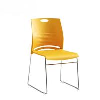 Chaises de conférence empilables en plastique sans accoudoirs, avec structure métallique ergonomique, pour bureaux et salles d'attente commerciales