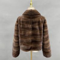Printemps automne hiver doux toucher agréable nouveau manteau en fourrure de vison marron naturel