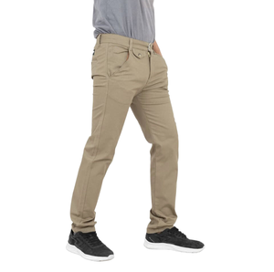 KY Pantalones chinos ajustados para hombre Pantalones de negocios de pierna recta Ropa de oficina informal Diseño frontal plano - Product Image 3