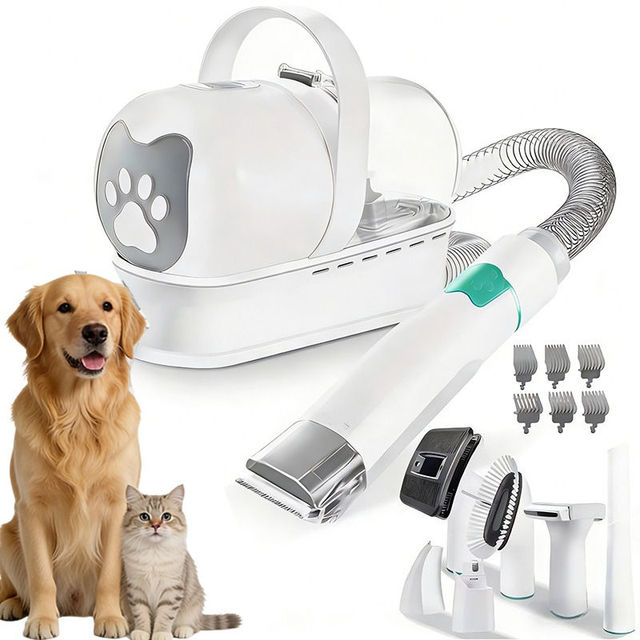 2026 Dog Grooming Vacuum Kit 7-in-1 Pet Clipper With Nail Grinder Hair Trimming & Combing Low Noise Pet Grooming Products