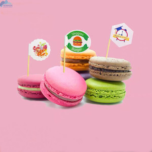 Drapeaux à dents personnalisés avec logo, différentes tailles et formes, parfaits pour les sandwichs, les desserts, les boissons, les bâtonnets à cocktail. - Product Image 5