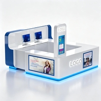 Support d'affichage double face pour accessoires de téléphone avec panneaux à lattes et base robuste