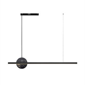 Luminaire suspendu LED en cuivre long, minimaliste moderne, pour salon, bureau de luxe - Product Image 4