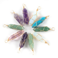 Vente en gros de pendentifs dreadlock hexagonaux à enroulement accessoires de perles dreadlock en cristal de pierre naturelle pour perruque