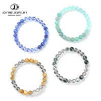 Bracelet en perles de verre de calcédoine mélangées, bijoux fantaisie multicolores en pierre, pour usage quotidien, bracelet perlé multi-matériaux