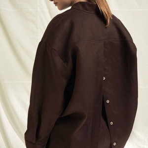 Ensemble deux pièces décontracté pour femme : chemise à col rabattu à manches longues et pantalon large - Product Image 2