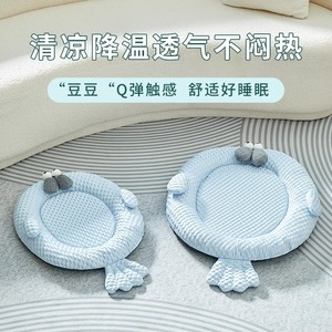 Tapis rafraîchissant pour animaux de compagnie, rond, en mousse à mémoire de forme, pour chat et chien, lit de couchage estival - Product Image 4