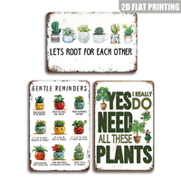 Let's Root for Each Other - Letrero Metálico Vintage con Temática de Plantas, Decoración de Pared Retro para el Hogar y el Jardín